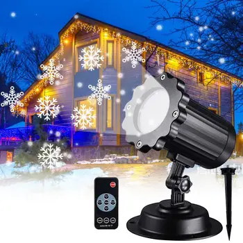 1 комплект осветительного проектора Snowflake IP65, водонепроницаемый радиочастотный пульт дистанционного управления, потрясающий визуальный эффект, большая площадь проекции, простота установки
