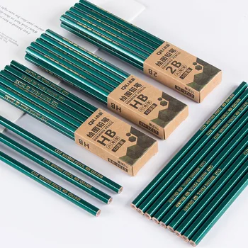 10 шт. / лот Деревянный грифельный карандаш 2B / HB Lapices Карандаши для рисования, ручки для школьников, художественные канцелярские принадлежности