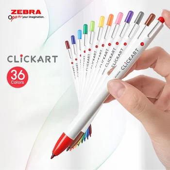 12 шт. /лот ZEBRA Clickart Акварельная ручка WYSS22 Push-типа С Защитой от ореола, Окрашивающая Студенческую Ручную Роспись, Цветные Маркеры-крючки