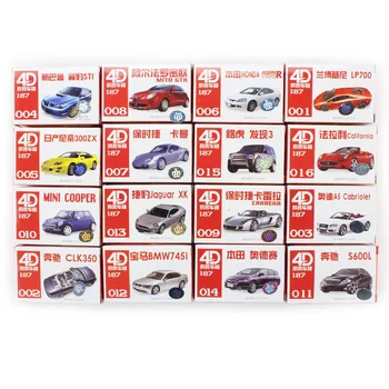 16шт 1/87 Сборка 4D автомобиля Комплект моделей автомобилей Toy HO Дисплей Nissan Benz Mini Honda Jajuar Детские игрушки