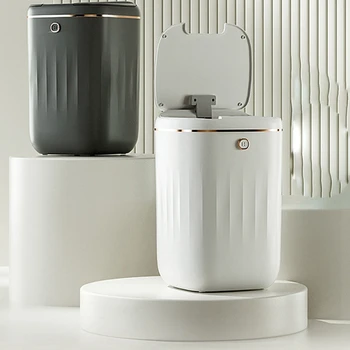 20-литровое умное мусорное ведро, Автоматическое Водонепроницаемое электрическое мусорное ведро для мусора, кухни, ванной, туалета, мусорное ведро-черный