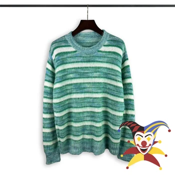 2023fw Marni Мохеровый полосатый жаккардовый свитер Для мужчин и женщин 1: 1, повседневные толстовки Оверсайз высшего качества
