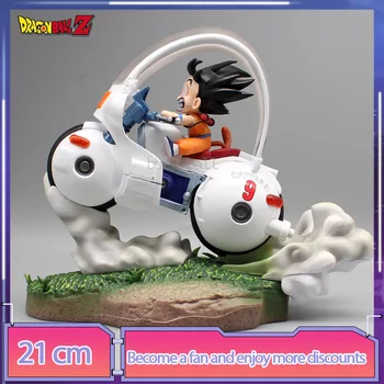 21 см Dragon Ball Z Аниме Фигурка Сон Гоку Езда на мотоцикле Сон Гохан Фигурка Статуя Модель Кукла Орнамент Игрушка Подарок