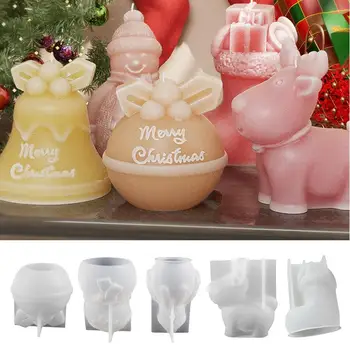 3D Рождественская силиконовая форма ручной работы, литье из смолы, форма для снеговика, Рождественские украшения, Форма для торта, украшения для дома, поделки своими руками
