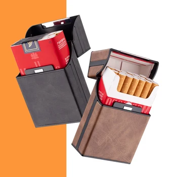 4 цвета Гладкий кожаный портсигар Коробка Держатель для женщин Мужской кисет Аксессуары для курения
