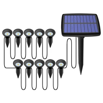 4X10 В 1 Солнечные фонари на открытом воздухе, водонепроницаемые солнечные фонари для газона, солнечные фонари для украшения садовой дорожки и бассейна