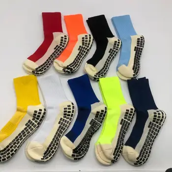 9 цветов Новых футбольных носков для улицы, Противоскользящие Футбольные Спортивные Мужские женские спортивные носки, Квадратная Фрикционная пленка, Утолщенное дно из полотенца