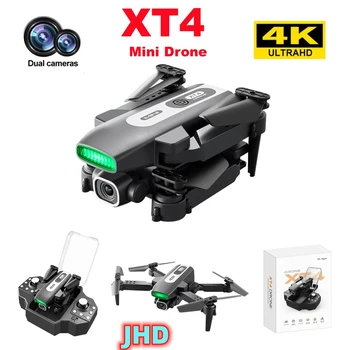 JHD 2023 Новый XT4 Mini Drone 4K Камера Беспилотный Летательный Аппарат Для Обхода Препятствий HD Двойной Оптический Поток Hlicopter Складной Квадрокоптер Игрушка