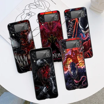 Marvel Venom Человек-Паук Крутой Черный Чехол для Samsung Galaxy Z Flip 3 4 5G Жесткий Чехол Для Телефона ZFlip3 zflip3 zflip4 Zflip Shell funda