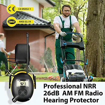 NRR 30 дБ MP3 AM FM Радио Наушники для защиты слуха Электронная защита ушей Шумоподавляющие Защитные наушники для работы