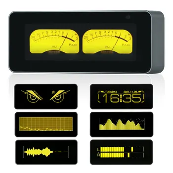 OLED-измеритель уровня звука, анализатор звукового спектра, Цифровые часы для домашнего декора.