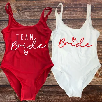 S-3XL Team Bride Swimsuit, женские купальники для девичника, купальник невесты, летняя одежда для битья, купальный костюм