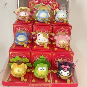 Sanrio Lucky Cat Фигурка Аниме Неваляшка Kuromi Cinnamoroll Pochacco Фигурки Hello Kitty Украшение Орнамент Подарок Детям Игрушки
