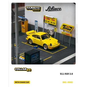 TW В наличии 1:64 911 RSR 3.8L Желтая Отлитая под давлением коллекция моделей автомобилей Diorama Миниатюрная Carros Tarmac Works