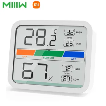 Xiaomi Miiiw ЖК-цифровой термометр 2 гигрометра, термогигрометр для помещений с магнитом, минимальные/максимальные показатели для контроля микроклимата в помещении