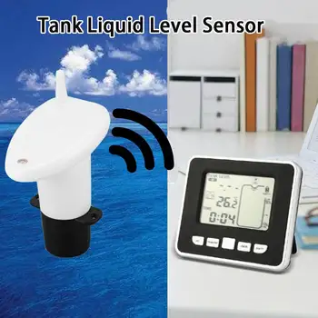 Беспроводной ультразвуковой резервуар для воды, измеритель глубины жидкости, датчик расхода, монитор с 3,5-дюймовым ЖК-дисплеем температуры, измерительный инструмент