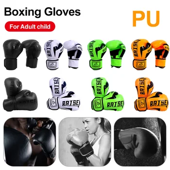 Боксерские перчатки из искусственной кожи, перчатки для борьбы с кикбоксингом, перчатки для каратэ, Муай Тай, Тренировочные Перчатки для кикбоксинга, Защитные перчатки для тхэквондо для взрослых и детей