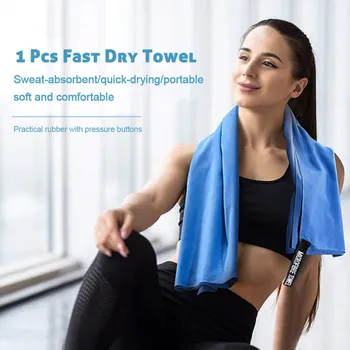 Быстросохнущее спортивное полотенце, многофункциональное дорожное полотенце для плавания, йоги, синее ультрамягкое легкое суперабсорбирующее полотенце