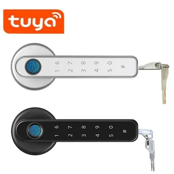 Дверной замок с отпечатком пальца, совместимый с Bluetooth, USB-зарядка, умный дверной замок с 2 ключами, ручка безопасности с отпечатком пальца, замок для спальни