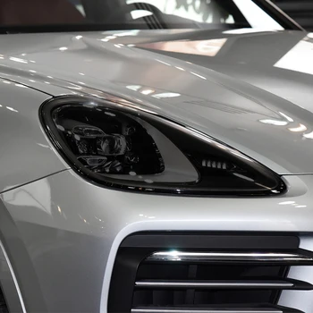 Для Porsche Cayenne 2019-On 958 Защитная пленка для автомобильных фар, Дымчато-черная, Прозрачная Защитная Наклейка из ТПУ, Аксессуары