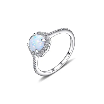 Европейское и американское ретро S925 стерлинговое серебро, платина, белый австралийский драгоценный камень, изысканное женское кольцо в форме цветка