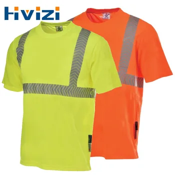 Защитная рубашка Hi Vis с коротким рукавом и светоотражающей лентой 3 м, быстросохнущая защитная одежда, футболка для ночной работы