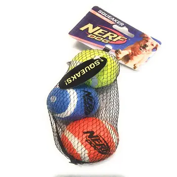 Игрушка для собак с 2,5-дюймовым скрипящим теннисным мячом для собак, 3 упаковки