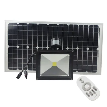Комплект солнечных светодиодных прожекторов 30 Вт, 8 режимов с датчиком обнаружения движения и дистанционным управлением 2,4 G для наружного сада