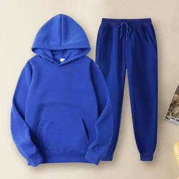 Костюм с капюшоном и брюками, универсальный комплект спортивной одежды унисекс, мягкие дышащие брюки с капюшоном для осенне-зимней мужской одежды