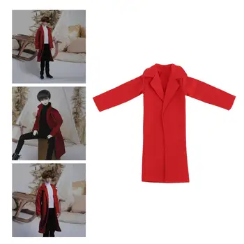 Кукольный повседневный тренч с длинным рукавом и отворотом, ветровка, куртка, Аксессуар для одежды для 12-дюймовой куклы, одежда для повседневной носки