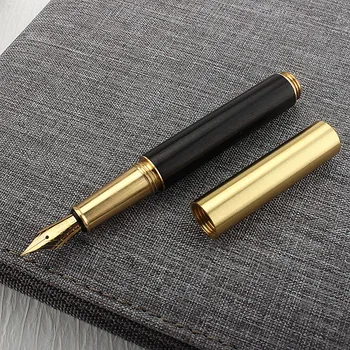 Мини-деревянная авторучка, Высококачественная ручка толщиной 0,5 мм, 4 цвета, деревянные чернильные ручки, Деловые Подарки, Письменные принадлежности, школьные принадлежности