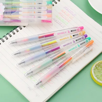 Многоцветная Гелевая ручка с чернилами, Градиентная Цветная ручка для печати, Цветная Гелевая ручка 0,5 мм, шариковая ручка, Ручная Учетная ручка, канцелярские принадлежности для студентов