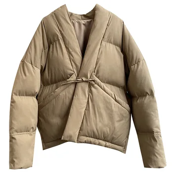 Модная зимняя хлопковая куртка 2023, однотонное женское Короткое пальто с капюшоном, высокое качество