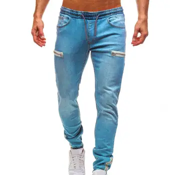 Модные уличные рваные джинсы-скинни, мужские винтажные однотонные джинсовые брюки, мужские повседневные облегающие джинсовые брюки-карандаш, горячая распродажа