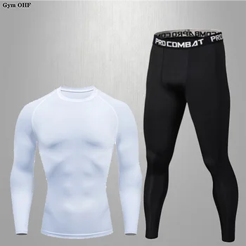 Мужской спортивный костюм для бега MMA Rashgard, мужская быстросохнущая спортивная одежда, Компрессионная одежда, комплект для фитнеса, термобелье