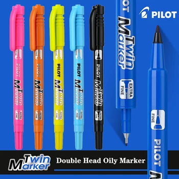 Набор из 12 Цветов Пилотных Маркеров SCA-TM Double Head На Масляной Основе CD Pen Painting Art Stroke Hook Pen Цветные Быстросохнущие Школьные Принадлежности