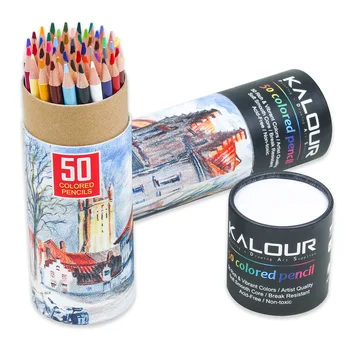 Набор профессиональных цветных карандашей 50шт, мягкий карандаш-раскраска с гладкой сердцевиной для рисования, раскрашивания и растушевки
