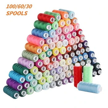 Набор швейных ниток 100 цветов по 250Yd на катушку Набор полиэфирных ниток для ручного или машинного шитья