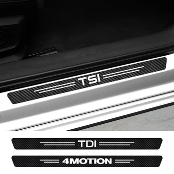 Наклейки На Пороги Автомобиля для Фольксваген TSI TDI 4Motion Tiguan Passat B5 B6 Поло Гольф 7 6 Авто Стиль Аксессуары Для Дверных Порогов