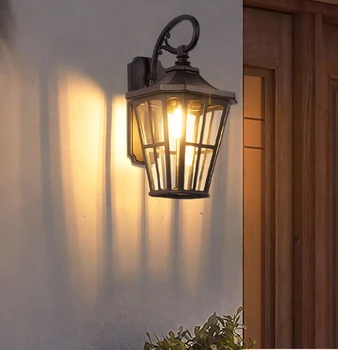 Наружный водонепроницаемый настенный светильник для сада на вилле, наружный настенный светильник для балкона во внутреннем дворе, светильник для коридора в американском стиле