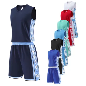 Настраиваемые мужские Однотонные плитки для быстрой сушки и комплекты спортивной одежды для баскетбола с напечатанными номерами