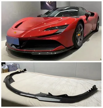 Подходит для Ferrari SF90 2020 2021 2022 2023, высококачественный бампер из сухого углеродного волокна, сплиттер для передней губы, диффузор, спойлер