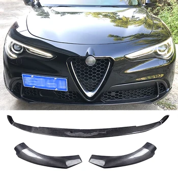 Применимо к автомобилю Alfa Romeo Stelvio 2017-2022, устройство защиты переднего бампера из углеродного волокна, передний диффузор