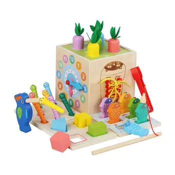 Развивающие игрушки для детей 1 года, 8 в 1, деревянные развивающие игрушки Монтессори для мальчиков и девочек 1 года