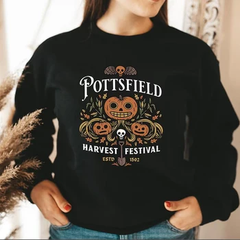 Рубашка Pottsfield Harvest Festival Футболка Autumn Harvest Толстовка Pottsfield Овощи Осенний свитер Топы Skeleton Festival