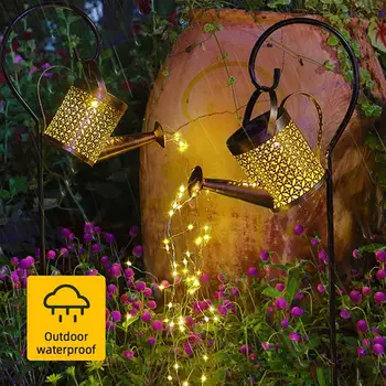 Садовая лампа для чайника, энергосберегающая, создающая атмосферу, Широкое применение, Реалистичная светодиодная лампа в стиле чайника на солнечных батареях