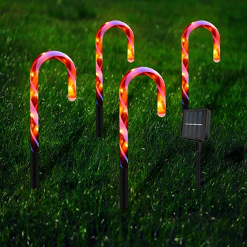 Светодиодные солнечные Рождественские гирлянды из леденцовой трости, фонари для газона, водонепроницаемые тыквы ужасов на Хэллоуин для украшения сада, подарок для освещения.