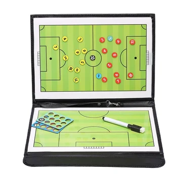 Складная футбольная магнитная тактическая доска, футбольный тренерский планшет для тренировки на матч с маркерами, футбольные аксессуары 2 в 1