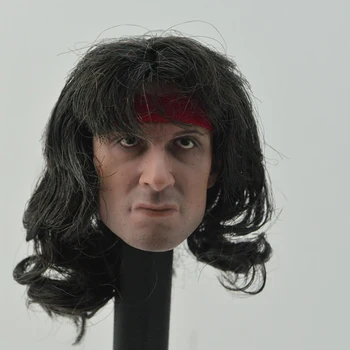 Скульптура головы солдата из американского фильма в масштабе 1: 6, молодая версия Сталлоне, настоящая пересадка волос, 12-дюймовая фигурка, модель тела, игрушка