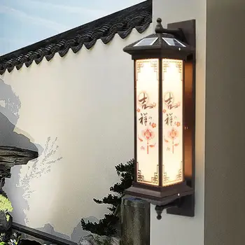 Солнечный настенный светильник Открытый Балкон Лампа для ворот во внутренний двор Садовый настенный светильник Терраса Светодиодный Светильник Открытый наружный свет